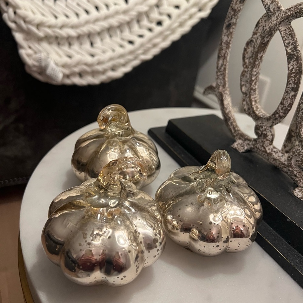 Set of 3 Pottery barn pumpkins mini